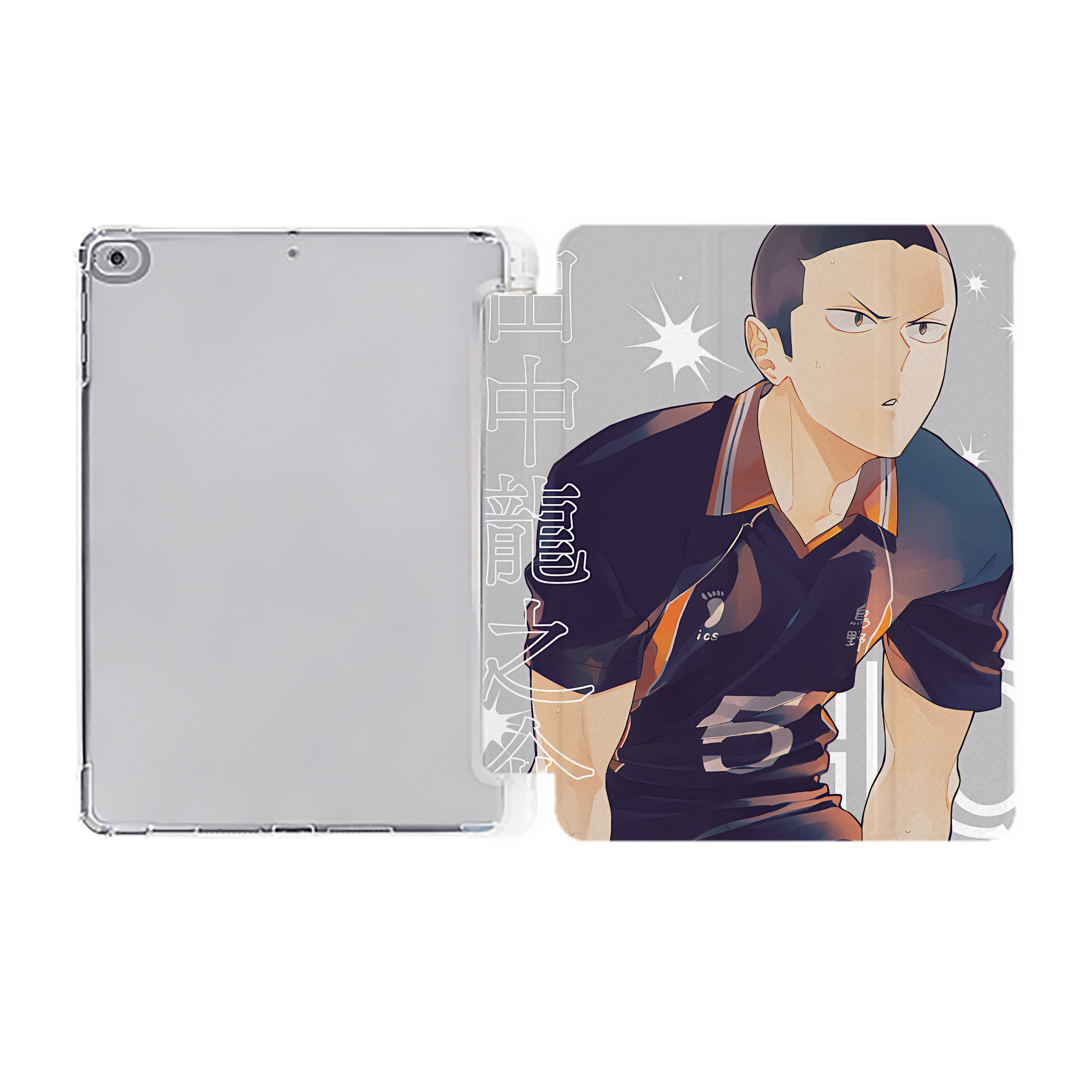 （画像用） ハイキュー!! Haikyu!! IPad ケース ペン収納付き 三つ折りスタンド PUレザー×シリコン 対応機種9.5/10.5/10.9インチ